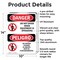 Signmission Do Not Enter When Equipment Is Bilingual Danger Sign, Aluminum, 10in W x 14in L, 2PK OS-2PACK-DS-A-1014-VS-1138 - alternate 2
